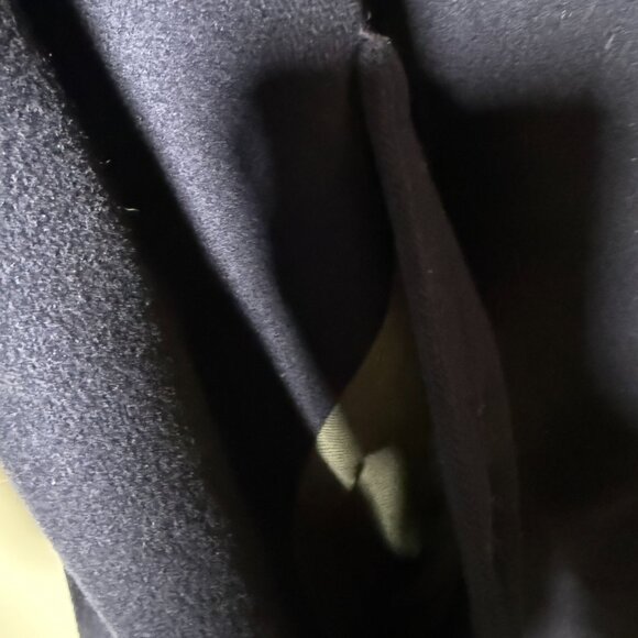 Vintage Authentic macKintosh Vest Wool Coat Navy with Red Leather Buttons Sz 14 - Picture 7 of 12